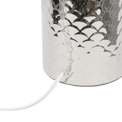 Simple Designs Whimsical Wave 23.75" LED Table Lamp, Chrome Base/White Shade (LT2124-CHR)
