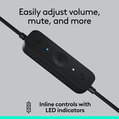 Logitech H570e USB-C Noise Canceling Mono Over-the-head Headset, MT Certified (981-001425)
