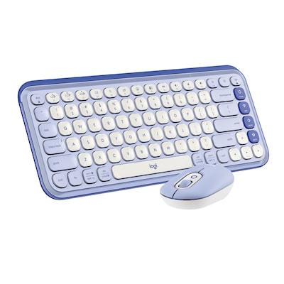 Logitech Pop Icon Wireless Keyboard and Optical Mouse Combo, Lilac (920-013043)