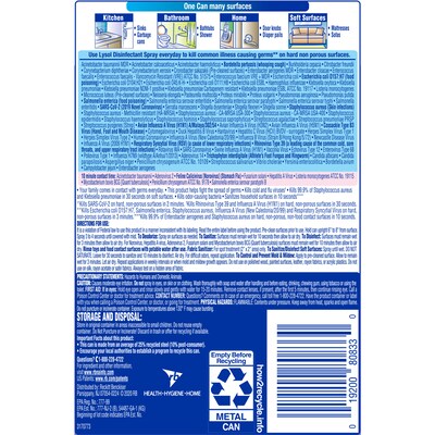 Lysol All-Purpose Cleaners & Spray Disinfectant, Early Morning Breeze Scent, 12.5 oz., 12/Carton (RAC80833)
