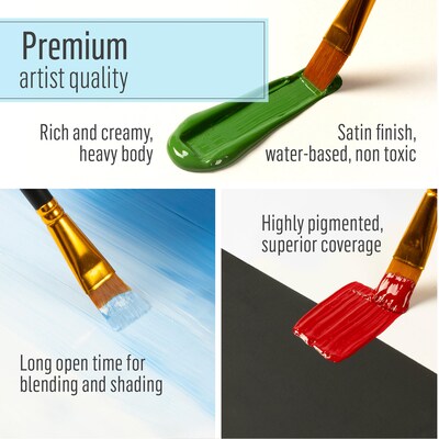 FolkArt Acrylic Paint Multi-Surface Satin, 8oz., Pure Black, 3/Pack(FLK4656-3)