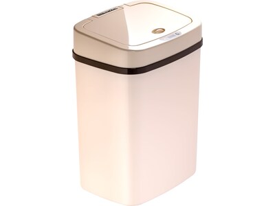 Nine Stars Plastic Sensor Trash Can, 3.2-Gallon, White (DZT-12-5WH)