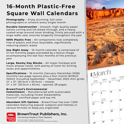2026 BrownTrout Mississippi Wild & Scenic 12" x 12" Monthly Wall Calendar (9798330704613)