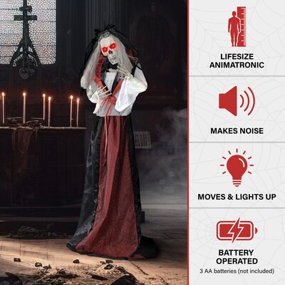 Haunted Hill Farm Life-Size Animatronic Skeleton Bride (HHBRIDE-1FLSA)