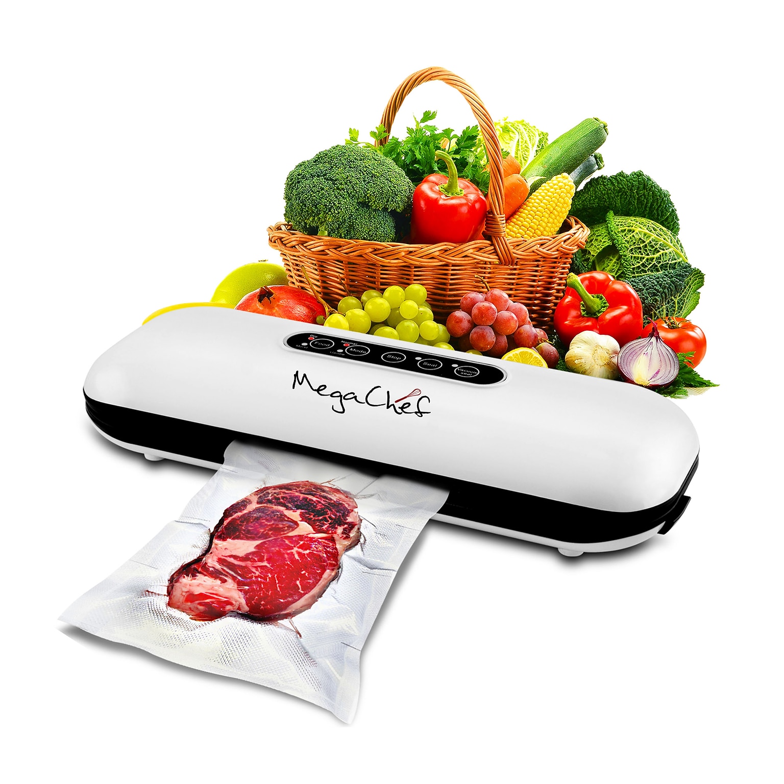 MegaChef Home Vacuum Sealer, White (938111840M)
