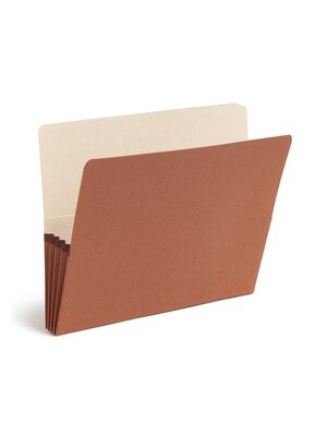 Smead End Tab Recycled Reinforced File Pocket, 3" Expansion, Letter Size, Redrope, 10/Box (73624)