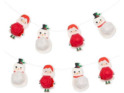 Pukka Party Santa & Snowman Christmas Paper Balloon Garland, Multicolor (PTY531)