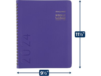 2024 AT-A-GLANCE Contemporary 8.25" x 11" Weekly & Monthly Planner, Purple (70940X-14-24)