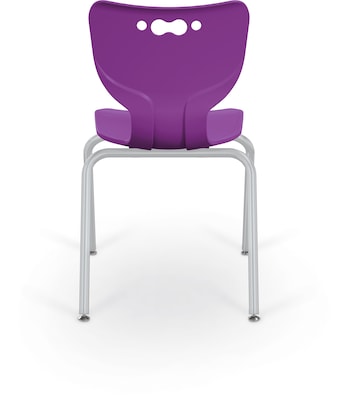 MooreCo 18" Hierarchy Student Chair with 4 Legs, Purple/Platinum Base (703673562065)