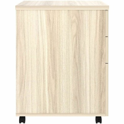 Lorell Essentials 3-Drawer Mobile Pedestal, Letter/Legal Size, Modern Elm/Silver Brush (LLR66328)