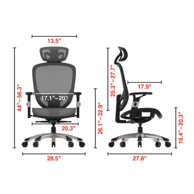 Quill Brand® Hyken Technical Mesh Task Chair, Charcoal Gray