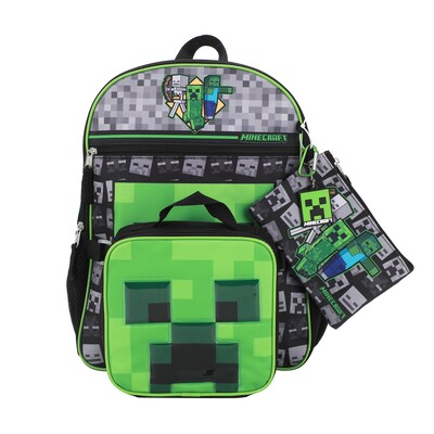 Bioworld Minecraft Kids 5-Piece Backpack Set, Large, Multicolor (B1Y7UR9MNCSB00)
