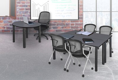 Regency Kee Training Table, 24D x 72W, Gray/Black (MT7224GYBPBK)
