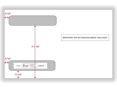 ComplyRight Double Window Envelope for W-2 (5218) Tax Form, 5.63" x 9", White/Black, 100/Pack (51511)