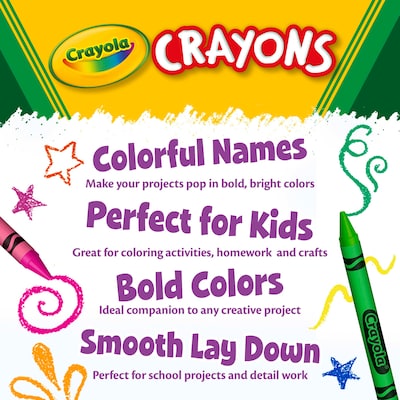 Crayola Crayons, Assorted Colors, 8/Box (52-3008)