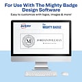 Avery The Mighty Badge Laser Reusable  Magnetic Name Badge System, 1 x 3, Silver, 120 Inserts, 50/