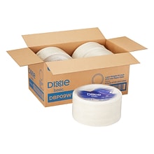 Dixie Basic Paper Plates, White, 8.8, 500/Carton (DBP09WCT)