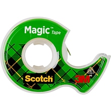 Scotch Magic Tape with Dispenser, Invisible, 3/4 in x 300 in, 3 Tape Roll, Home Office and Back to S