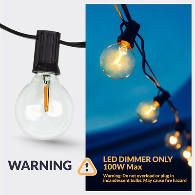 Newhouse Lighting Globe Party LED String Lights with Wireless Remote Dimmer, 50 ft., Black (PSTRINGLEDDIM)