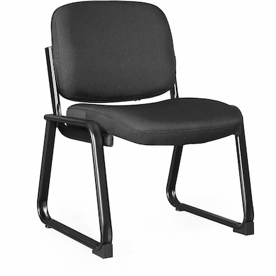 Lorell Deluxe Black Fabric Guest Chair with Sled Base (LLR84596)