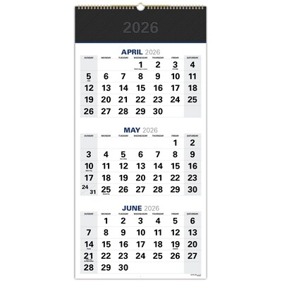 2026-2027 Excello Brands Large Print 13 x 27 Academic Monthly Wall Calendar, Black (WC-AY26-1327-BK)