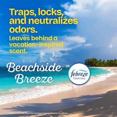 Glad 4 Gallon Drawstring Kitchen Trash Bags, Febreze Freshness Beachside Breeze Scent, Blue, 80/Box (79155)