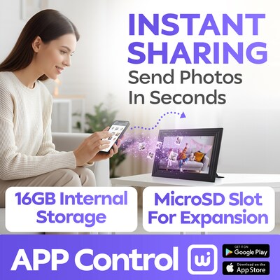 iFab 70P 10.1 Wi-Fi Digital Picture Frame with IPS Touchscreen, Black (IPF70PBK)