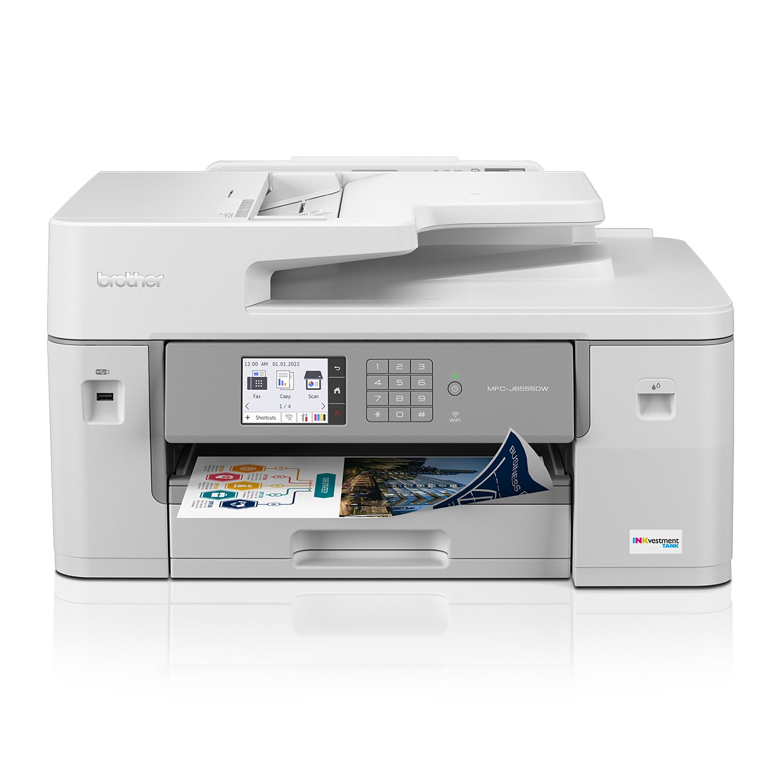 Brother INKvestment Tank MFC-J6555DW Wireless Color Inkjet Printer, All-In-One Supertank, Print, Scan, Copy, Fax