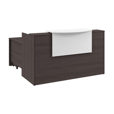 Bush Business Furniture Arrive 72W L Shaped Reception Desk with Counter and Mobile File Cabinet, St