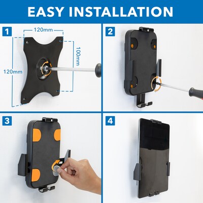 Mount-It! Adjustable Anti-Theft iPad and Tablet Wall Mount, Black (MI-3872B)