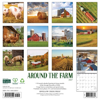 2027 Willow Creek Around the Farm 12 x 12 Monthly Wall Calendar, Assorted Colors (65099)