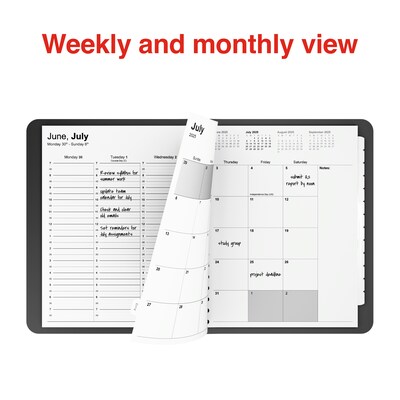 2025-2026 Staples 7" x 9" Academic Weekly & Monthly Planner, Black (ST25497-25)