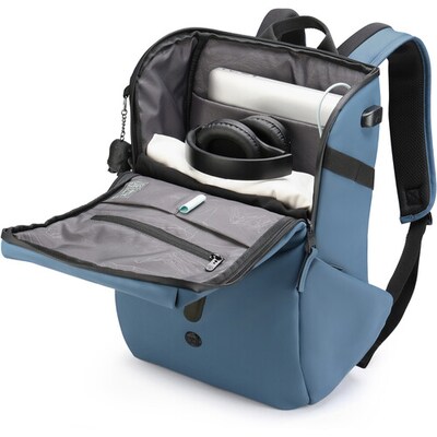 SwissDigital LAMONE Rolltop Laptop Compatible Backpack, Large, Dark Blue (SD1685-16)