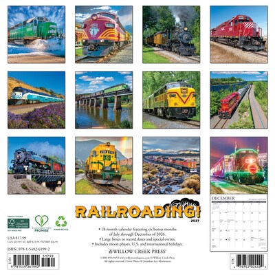 2027 Willow Creek Railroading 12 x 12 Monthly Wall Calendar (61992)