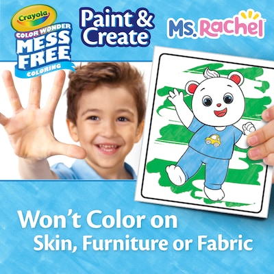 Crayola Color Wonder Mess Free Paint & Create Ms. Rachel Activity Book, 25 Pages (75-7028)