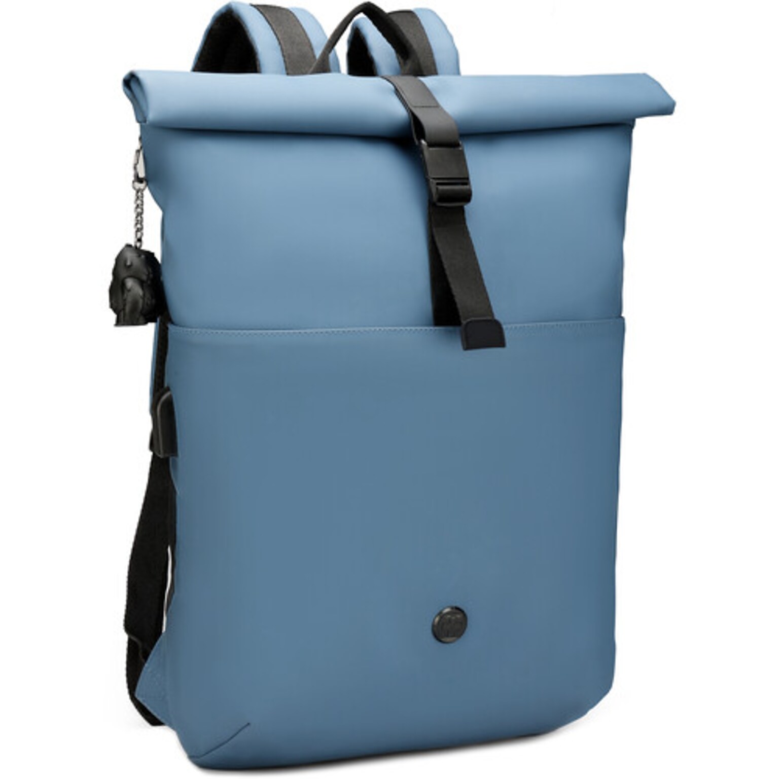 SwissDigital LAMONE Rolltop Laptop Compatible Backpack, Medium, Dark Blue (SD1681-16)