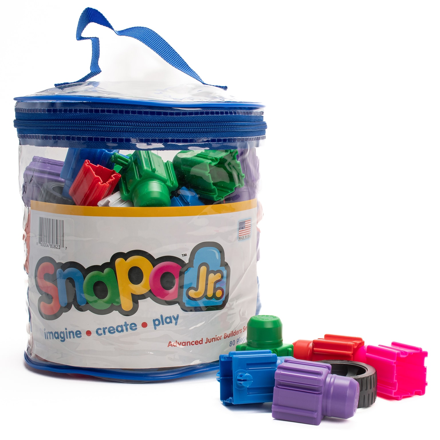 Snapo Jr. Building Blocks Advanced Builders Kit, 80 Pieces/Set (SNP3280)