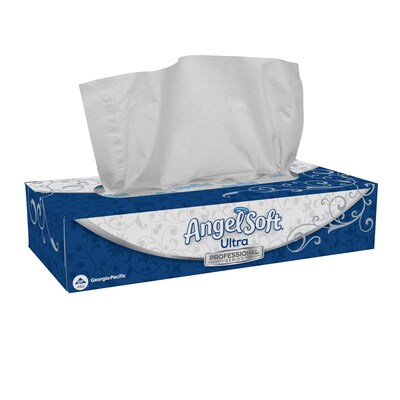 Angel Soft Ultra Professional Series Standard Facial Tissues, 2-Ply, 125 Sheets/Box, 10 Boxes/Pack (4836014)