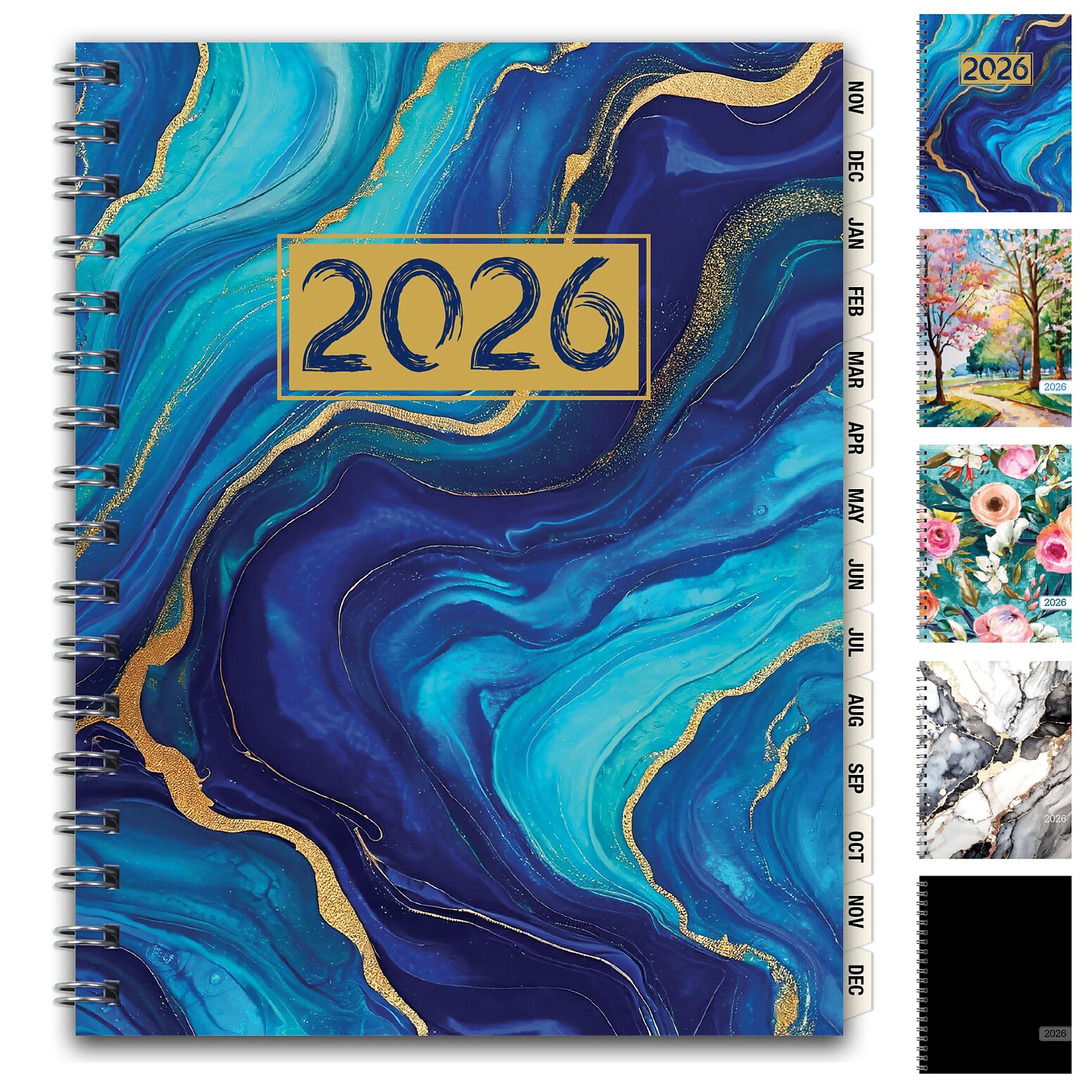 2026 Global Printed Products 5-Cover 8.5 x 11 Calendar Year Monthly Standard Planner, Paperboard Cover (NRY26-8511M-F)