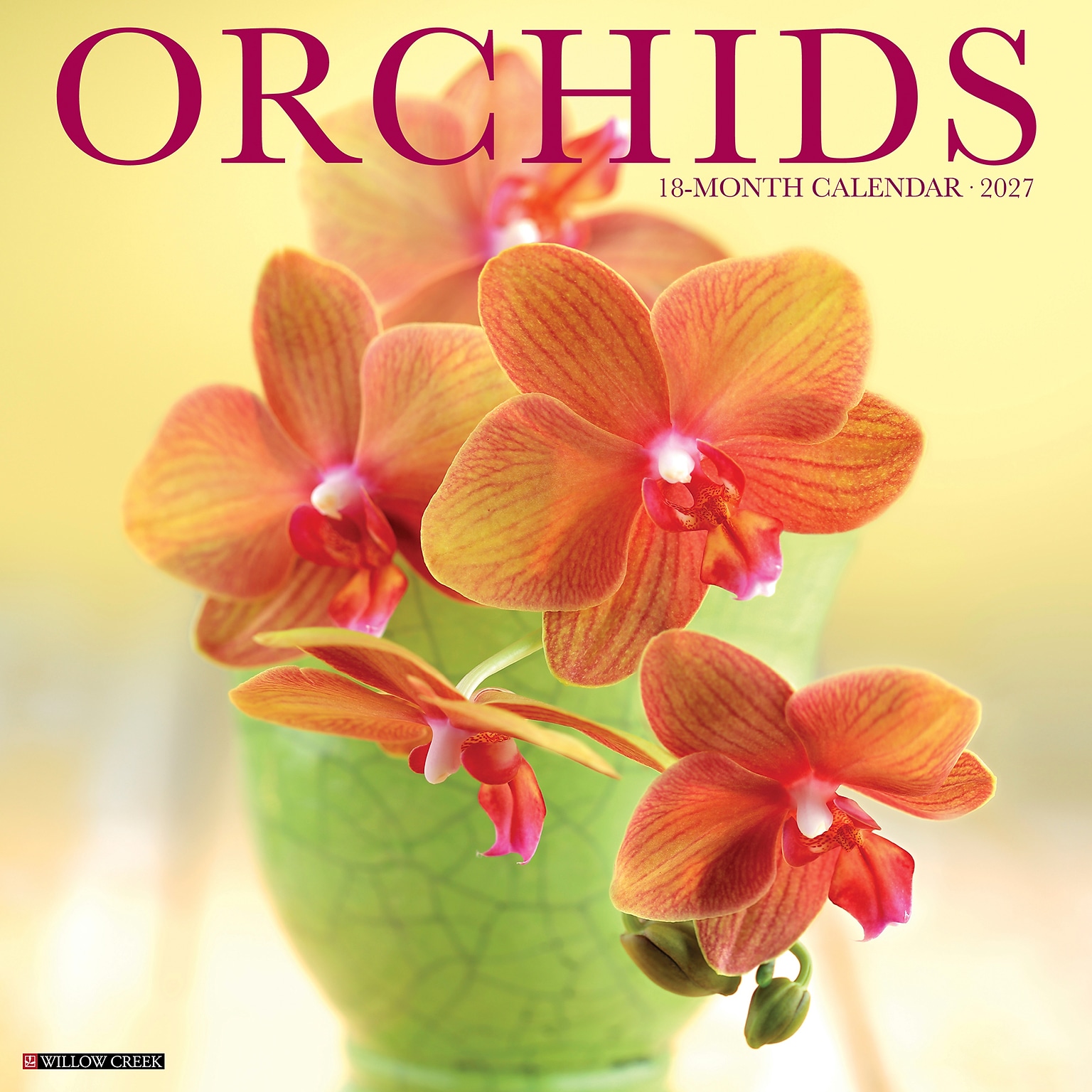 2027 Willow Creek Orchids 12 x 12 Monthly Wall Calendar, Assorted Colors (61626)