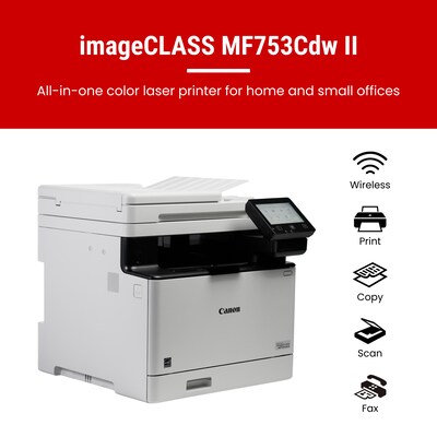 Canon imageCLASS MF753Cdw II Wireless Color All-In-One Laser Printer, Best for Office (7188C006)