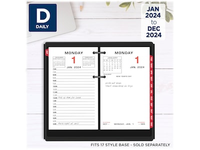 2024 AT-A-GLANCE 6" x 3.5" Daily Desk Calendar Refill, Multicolor (E017-50-24)