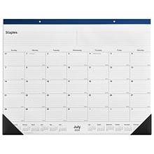 2024-2025 Staples 22 x 17 Academic Monthly Desk Pad Calendar, Navy  (ST59497-23)