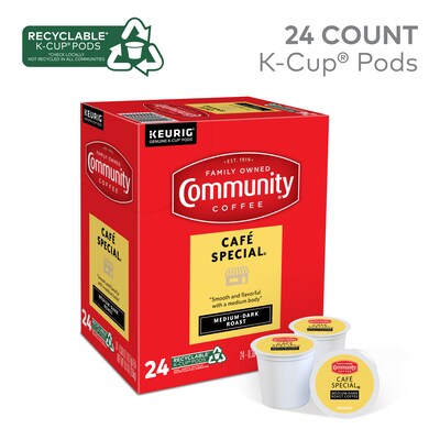 Community Coffee Cafe Special Coffee Keurig® K-Cup® Pods, Medium Dark Roast, 24/Box (5000374325)