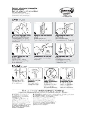 Command Large Wire Hook, 5 lb., White (17069-ES)