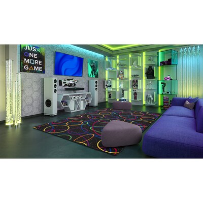 Joy Carpets Looped Nylon 4' x 6' Machine Tufted Rug, Fluorescent (450N)