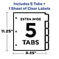 Avery Index Maker Extra-Wide Paper Dividers with Print & Apply Label Sheets, 5 Tabs, White (11438)