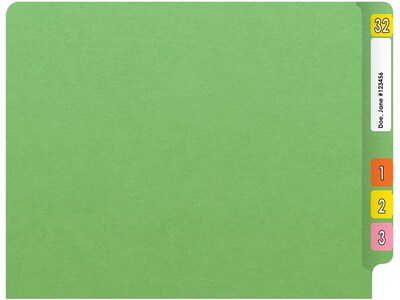 Medical Arts Press Heavy-Duty End Tab File Folder, Straight Cut, Letter-Size, Green, 40/Box (S-09459-GRN)