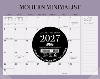 2027 Willow Creek Modern Minimalist 13.25 x 11.25 Monthly Desk or Wall Calendar, Assorted Colors (64856)