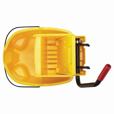 Rubbermaid WaveBrake 2.0 Janitorial Side-Press Bucket and Wringer, 26 Quart, Yellow (FG748000YEL)